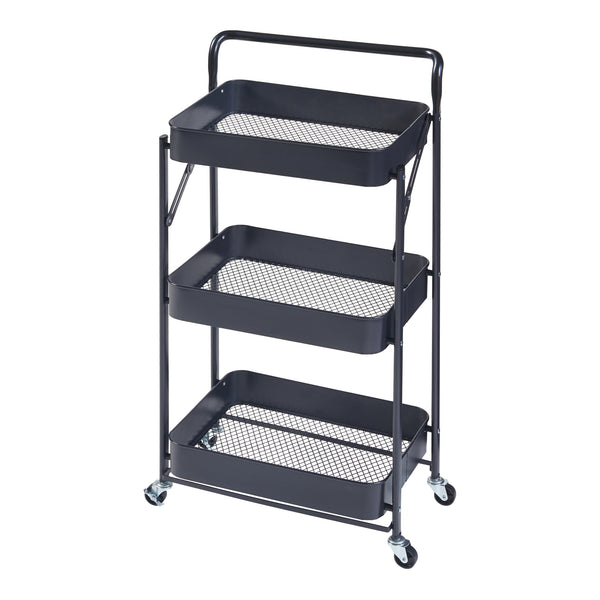 Vagn Vörå med 3 nivåer 88x45x30cm svart [en.casa]