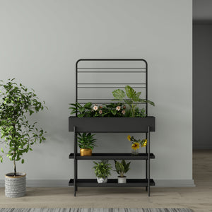 Utomhus växtställ Aalsmeer metall 154x96x24 cm svart [casa.pro]