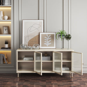 Tv-bord Lindau 120x40x59 cm creme [en.casa]