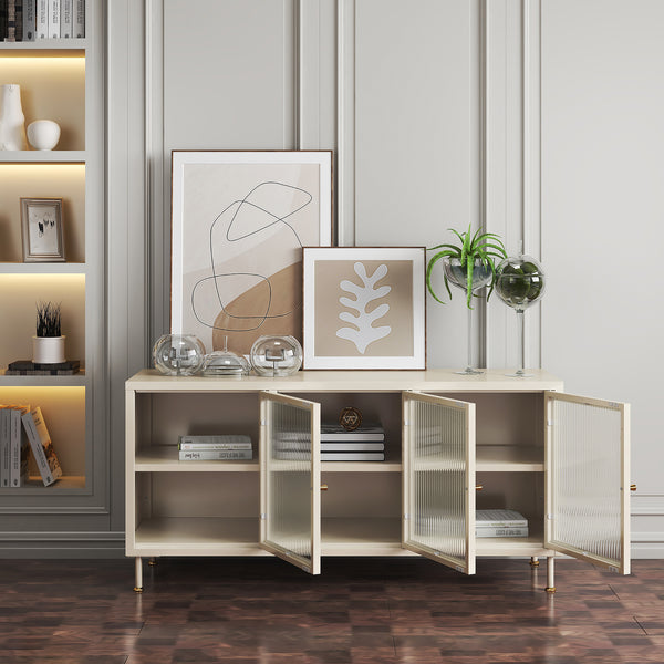 Tv-bord Lindau 120x40x59 cm creme [en.casa]