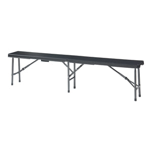 Hopfällbar bänk Mark 180x25x43 cm rottingkänsla [en.casa] 