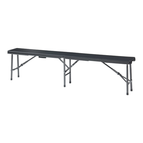 Hopfällbar bänk Mark 180x25x43 cm rottingkänsla [en.casa] 