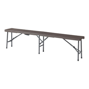 Hopfällbar bänk Lillestrøm 180x25x43 cm trämönster [en.casa]