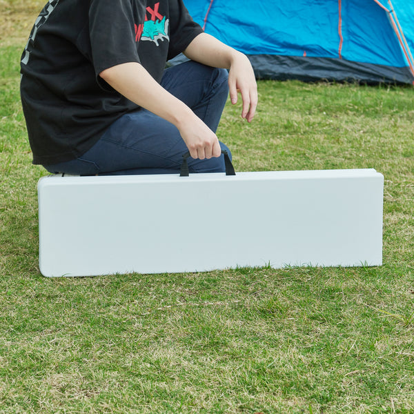 Hopfällbar bänk Ljusnarsberg 180x25x43 cm vit [en.casa]