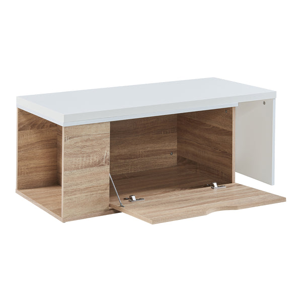 Sidobord Österåker 100x47,5x40 cm Träutseende/Vit [en.casa]