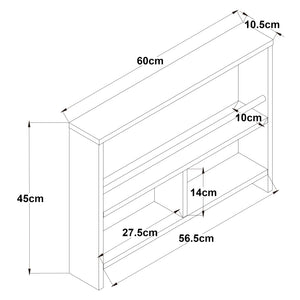 Väggmonterad hylla Piteå 60x10,5x45cm Vit [en.casa]