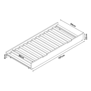 Utdragssäng Ydre 197x94x22 cm Vit [en.casa]