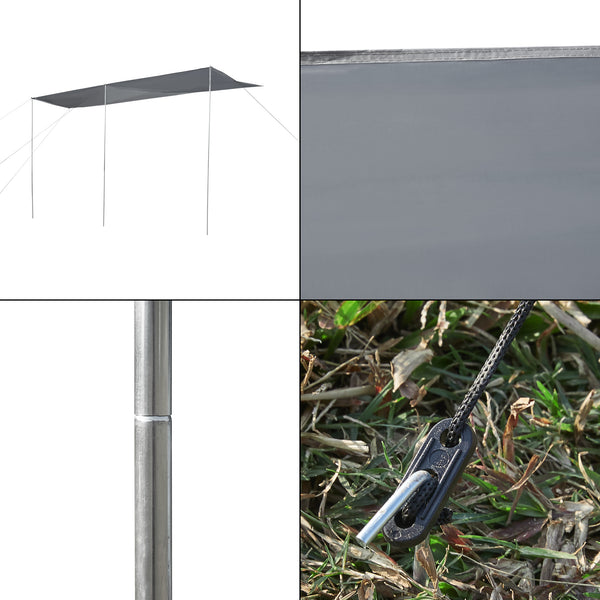 Husvagnsmarkis Beuningen 400x240x235 cm Grå [pro.tec]