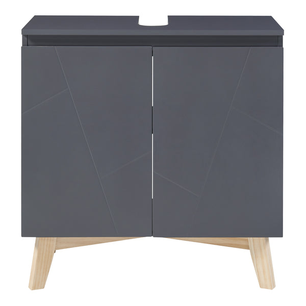 Tvättställsskåp Overath 60x60x30cm Grå [en.casa]