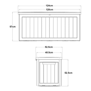 Förvaringsbox Filetto 124x52,5x57 cm Beige [casa.pro]