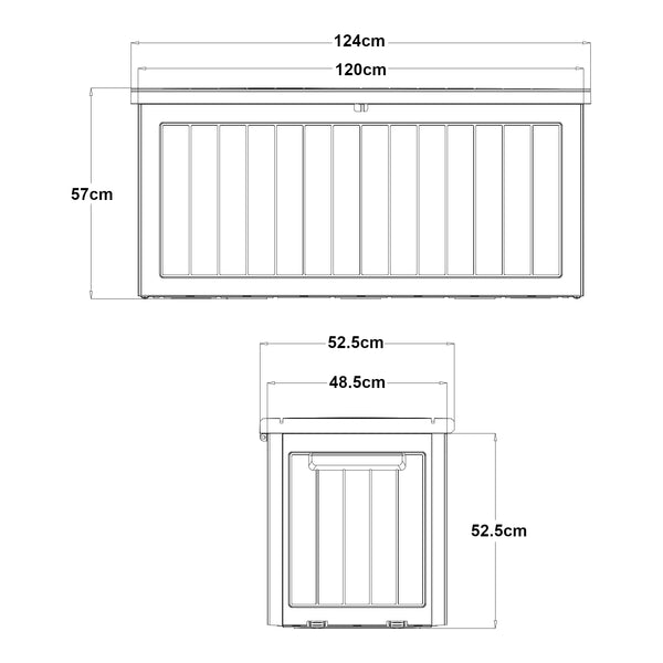 Förvaringsbox Filetto 124x52,5x57 cm Beige [casa.pro]