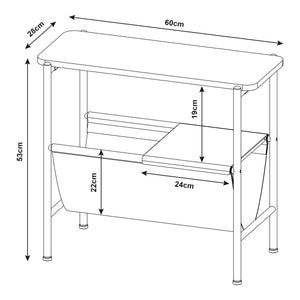 Sidobord Samnanger 60x28x53cm Svart [en.casa]