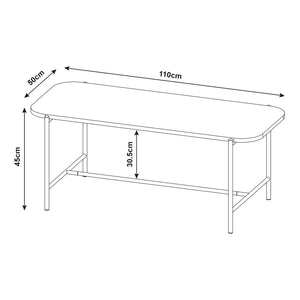 Soffbord Samnanger 110x50x45cm Svart [en.casa]