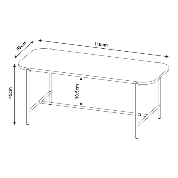 Soffbord Samnanger 110x50x45cm Svart [en.casa]