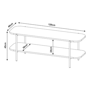 TV-bord Samnanger 120x40x45 cm Svart [en.casa]