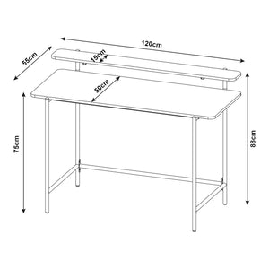 Skrivbord Samnanger 120x55x88 cm Svart [en.casa]