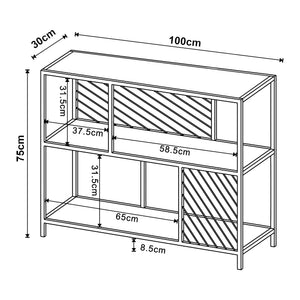 Konsolbord Övertorneå 100x30x75 cm Svart/Ek [en.casa]