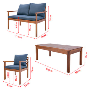 Trädgårdsset Brittoli akacia grå [en.casa]