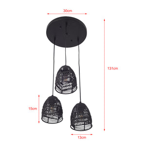 Taklampa Andover Metall+Rattan Svart [lux.pro]