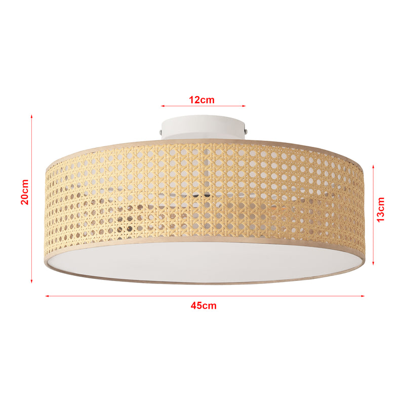 Måttskiss Plafond Ascot Ø45 cm rottingkänsla [lux.pro] 
