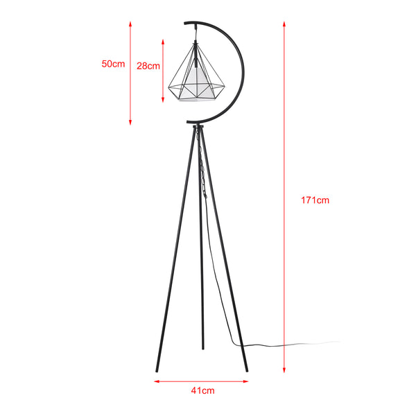 Golvlampa Austell Metall 171cm Svart/Vit [lux.pro]
