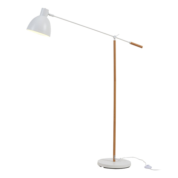 Golvlampa Banchory Metall 163 cm Träutseende/Vit [lux.pro]