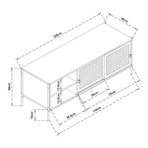 TV-bänk Tysnes 120x40x45 cm Eklook/Svart [en.casa]