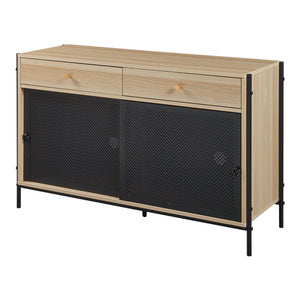 TV-bänk Tysnes 120x40x75 cm Ek/Svart [en.casa]