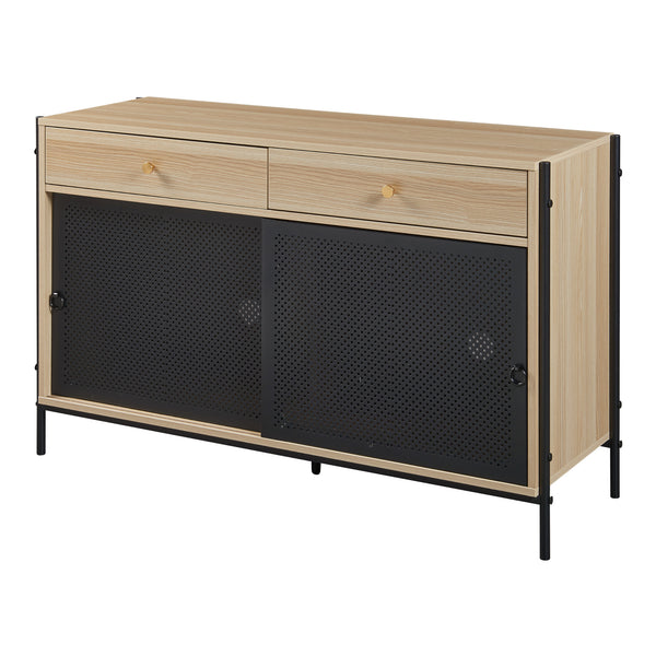 TV-bänk Tysnes 120x40x75 cm Ek/Svart [en.casa]
