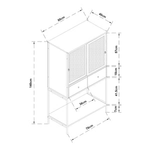 Sidobord Tysnes 140x80x40 cm Svart/Ek [en.casa]