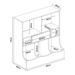 Barnhylla Vastesa 75x80x40 cm Vit [en.casa]