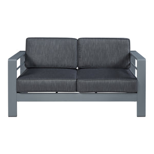 Trädgårdssoffa Avise med dynor 144x70x62 cm grå [casa.pro] 