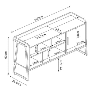 TV-bänk Storfjord 120x34x63 cm Svart [en.casa]