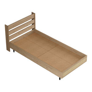 Enkeltsäng Kvænangen 100x200 cm Ek-/Rattan-look [en.casa]