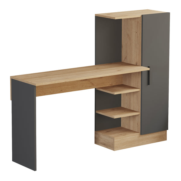 Skrivbord med skåp Varhalo 120x153x40 cm eklook/antracit [en.casa]