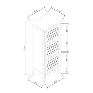 Sidobord med 3 dörrar Ypäjä 82x33x27 cm bambu [en.casa]