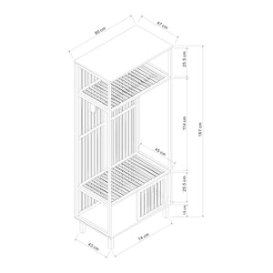 Klädställning Ypäjä 187x80x47 cm bambu [en.casa]