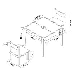 Möbelset Smedjebacken bord och 2 stolar [en.casa]