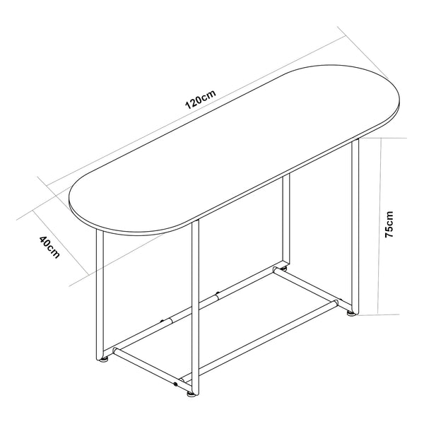 Konsolbord Nordfron 120x40x75 cm Marmor, vit [en.casa]