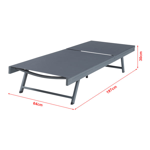 Solstolsset Baragiano 3-del. Aluminium [casa.pro]
