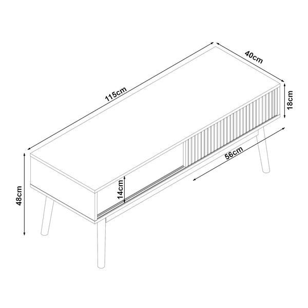 Tv-bänk Landskrona 115x40x48 cm ekfärg [en.casa] 