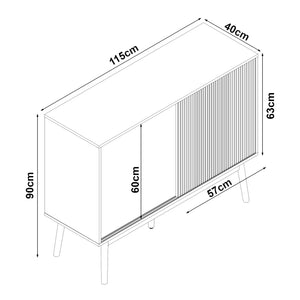 Tv-bänk Landskrona 115x40x48 cm ekfärg [en.casa] 