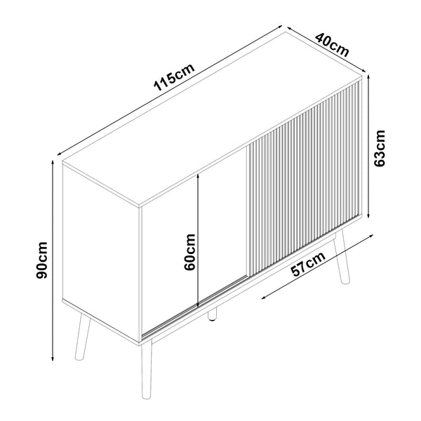 Tv-bänk Landskrona 115x40x48 cm ekfärg [en.casa] 