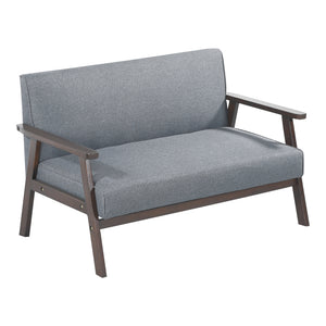 2-sits stoppad soffa Kinda 121x69x75 cm Grå [en.casa]