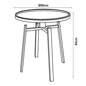 Sidobord Mippeena 54xØ50 cm Svart/Valnöt [en.casa]