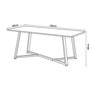 Soffbord Riskiften 120x60x48 cm marmorutseende, svart [en.casa]