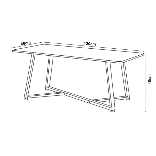 Soffbord Riskiften 120x60x48 cm marmorutseende, svart [en.casa]