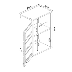 Väggskåp Epind 50x33x20 cm Bambus Natur [en.casa]