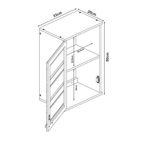 Väggskåp Epind 50x33x20 cm Bambus Natur [en.casa]