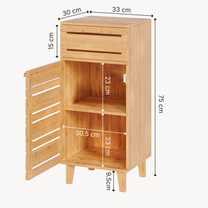 Badrumsskåp Epind 75x33x30 cm Bambus Natur [en.casa]